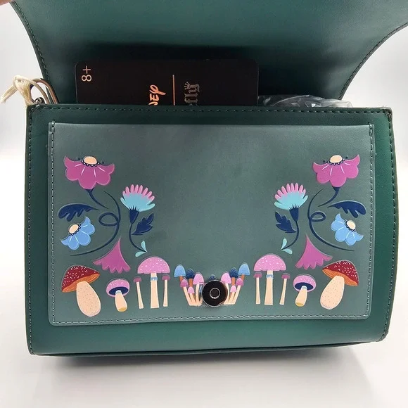 Loungefly Disney Bambi Folk Floral Green Crossbody Bag Purse New - Picture 11 of 12